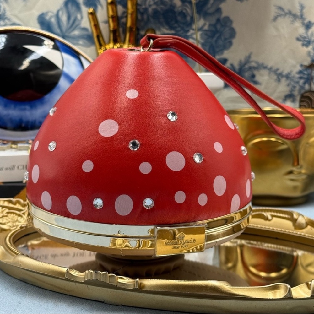 Collectible! KATE SPADE NEW YORK NWOT Red Blaze A Trail Mushroom Clutch Bag